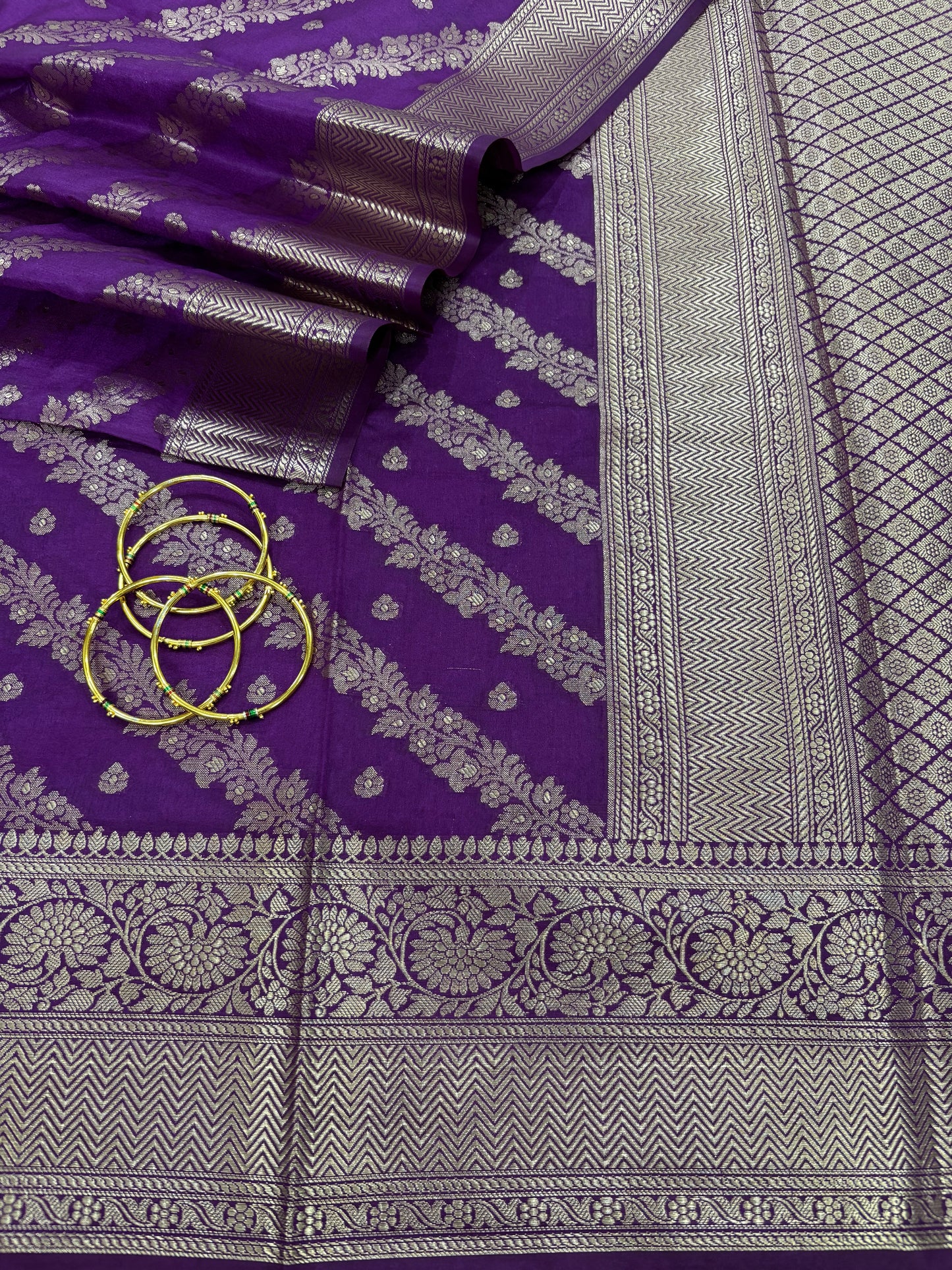Raw mango silk saree purple