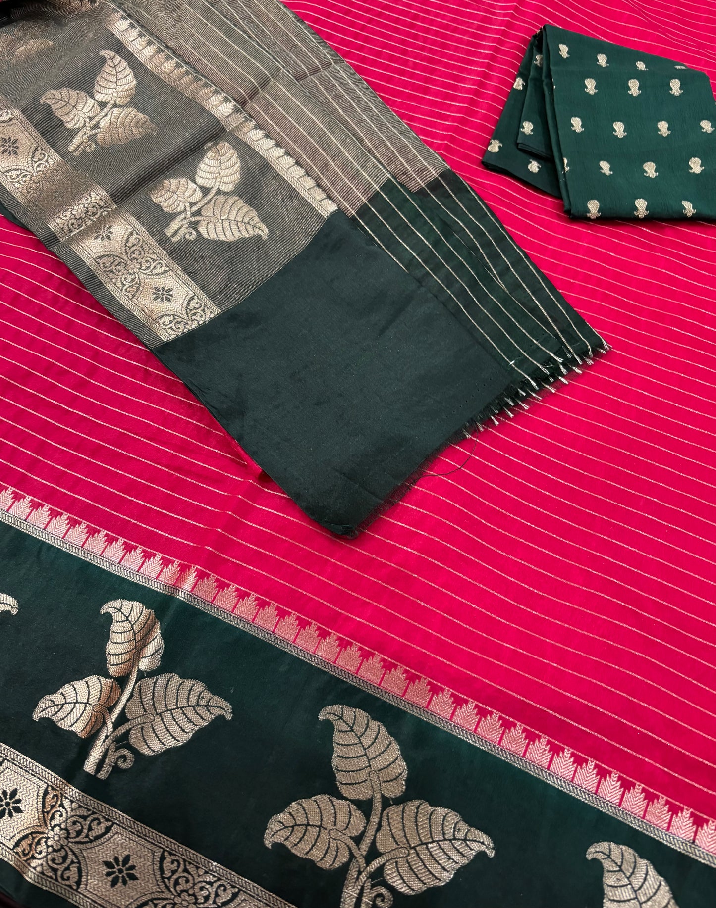 Semi muga silk saree pink