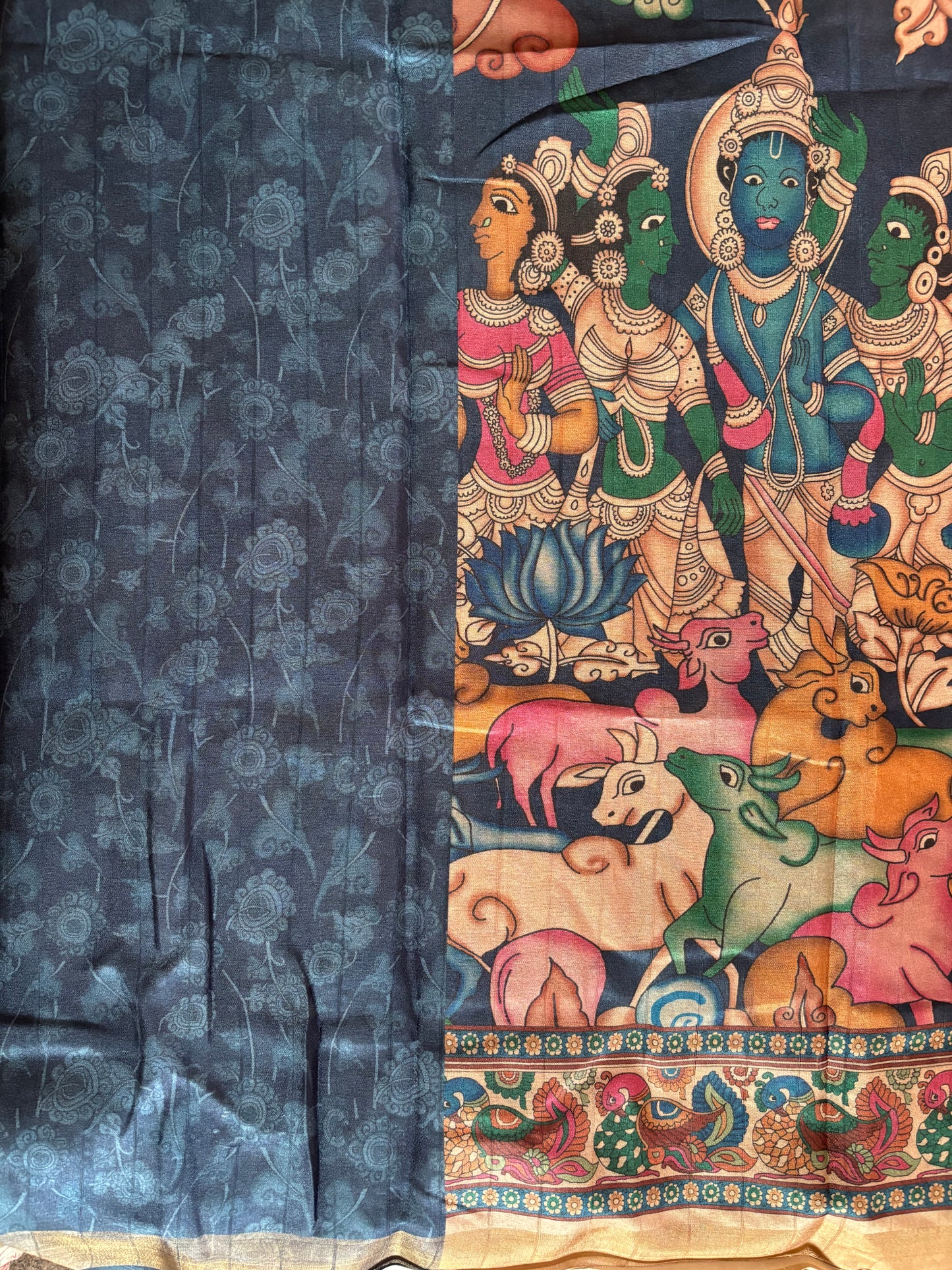 Pichwai Semi tussar silk