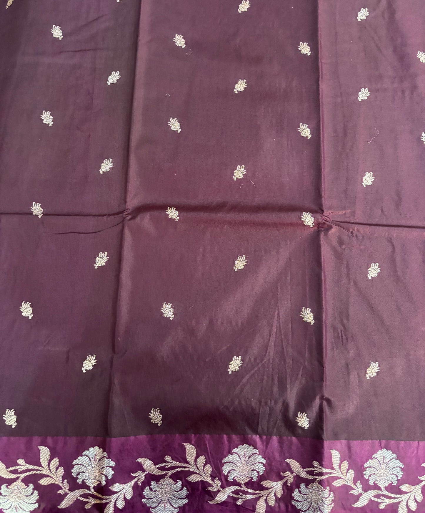 Maroon Semi raw mango silk saree