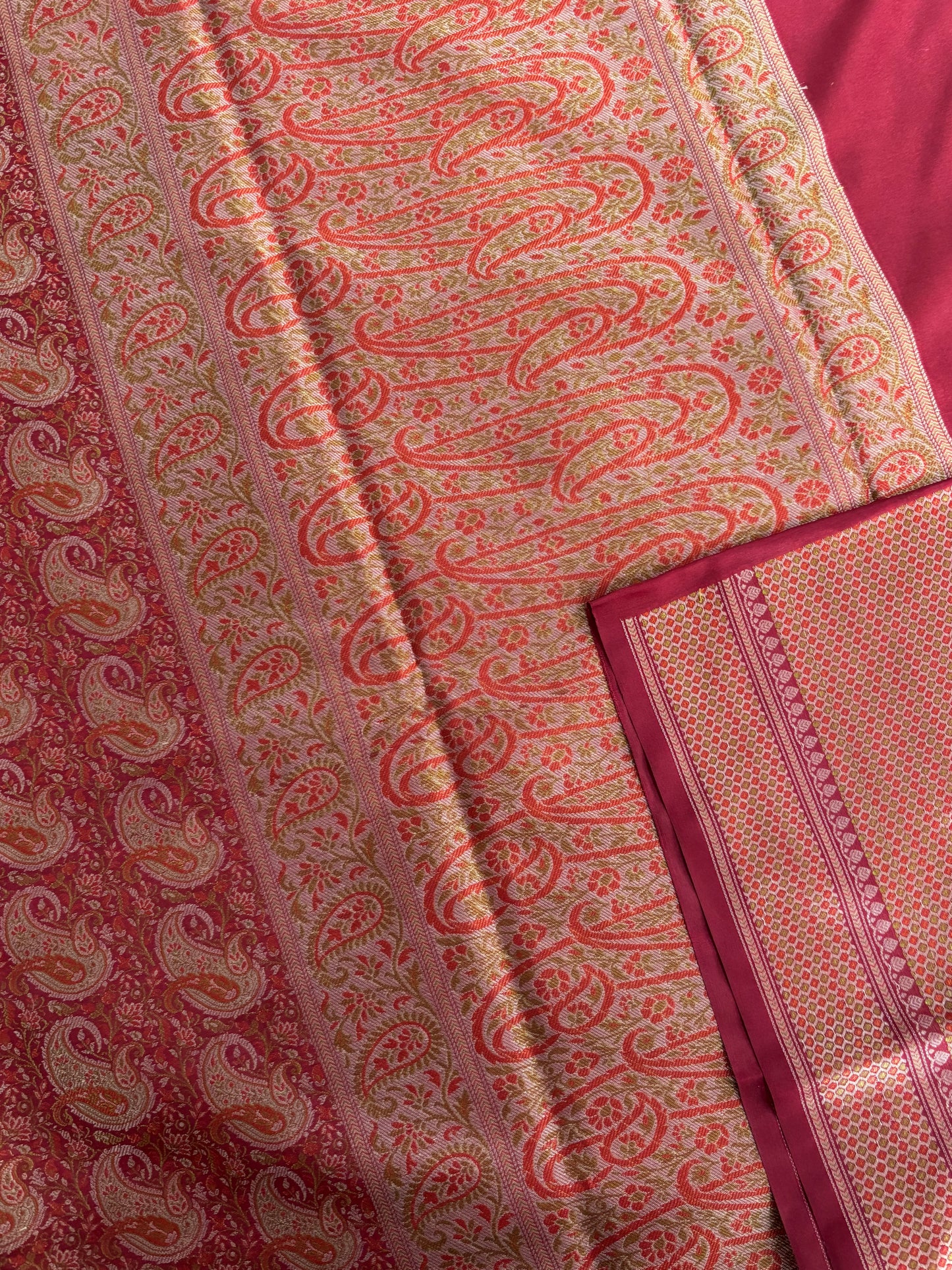 Maroon Pashmina silk saree