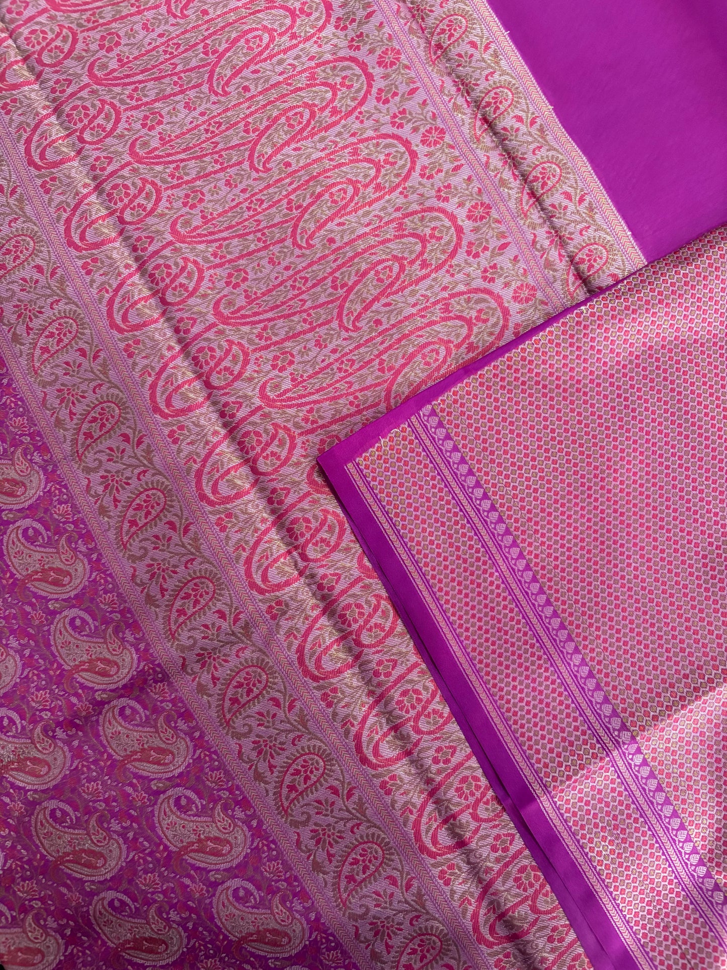 Purple Pashmina silk saree
