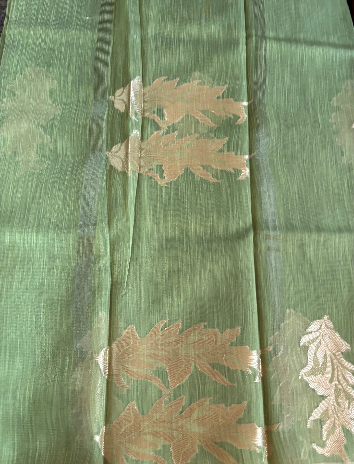 Mint green paper silk saree