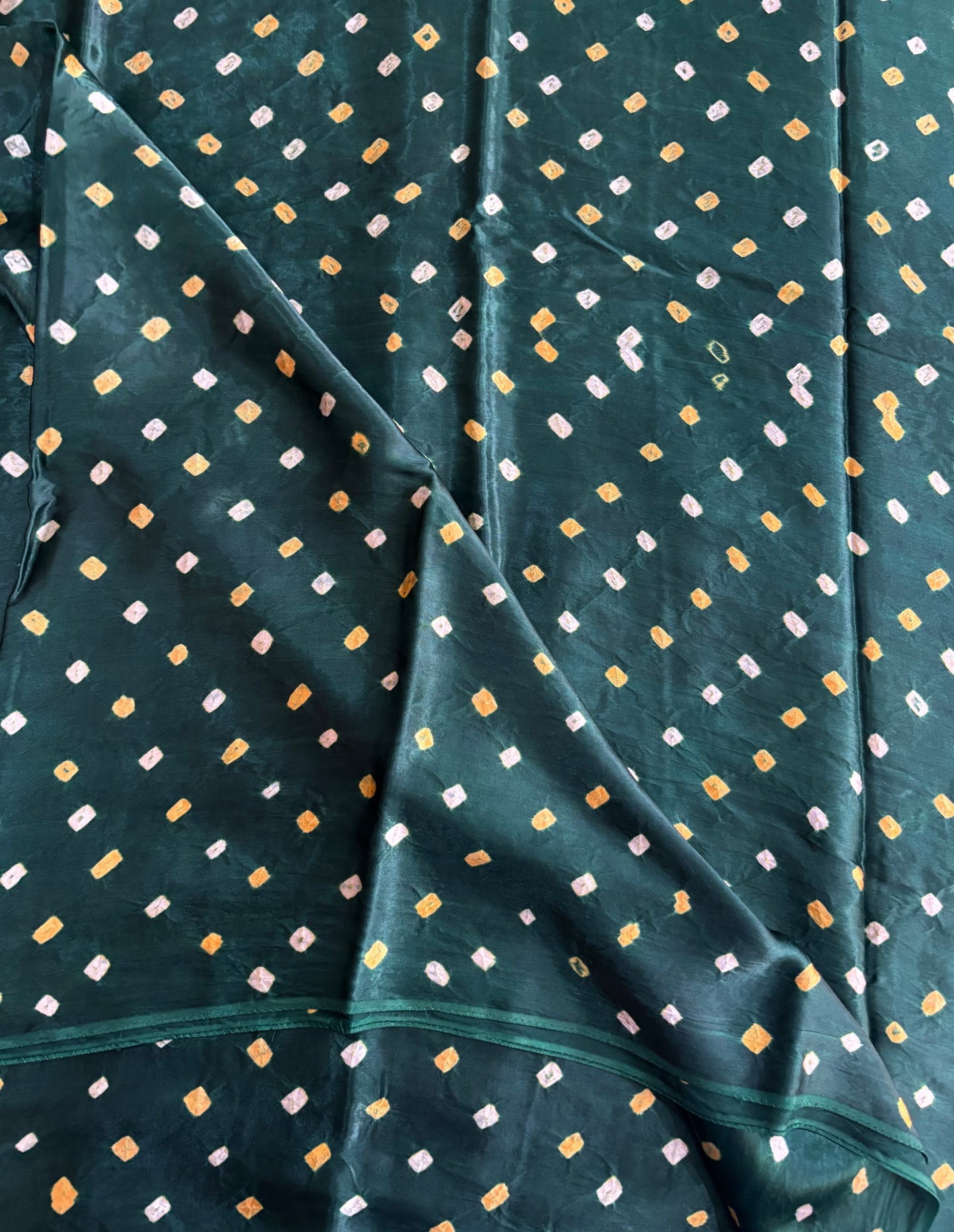 Bottle green Bandhini saree
