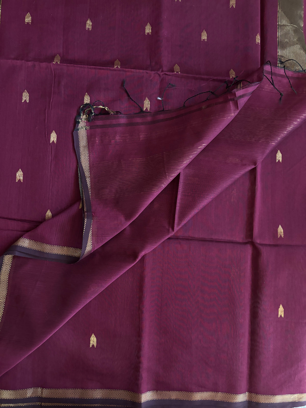 Magenta pure Maheshwari silk
