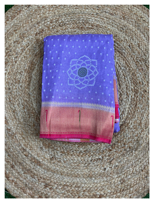 Lavender Viscose crepe silk saree