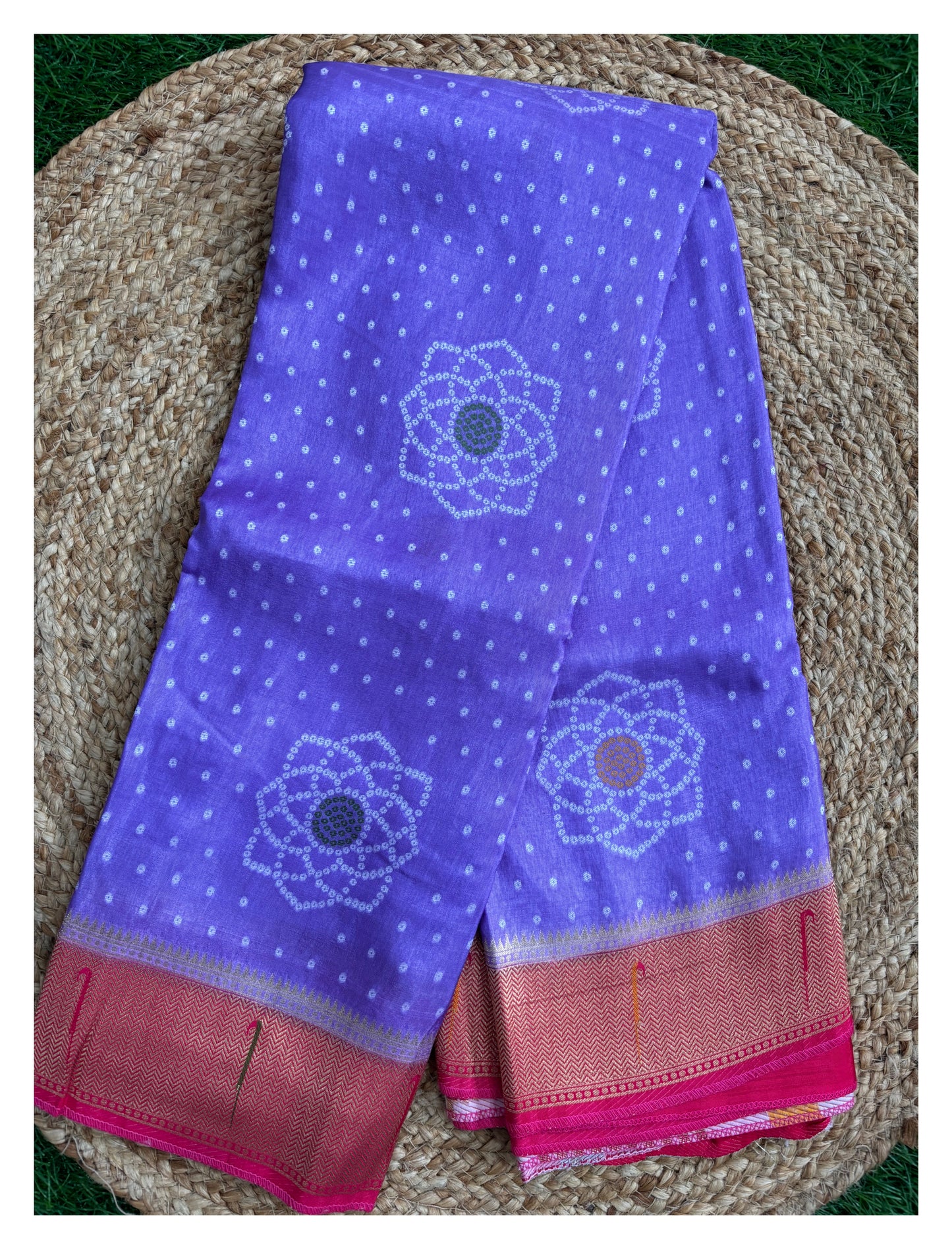 Lavender Viscose crepe silk saree