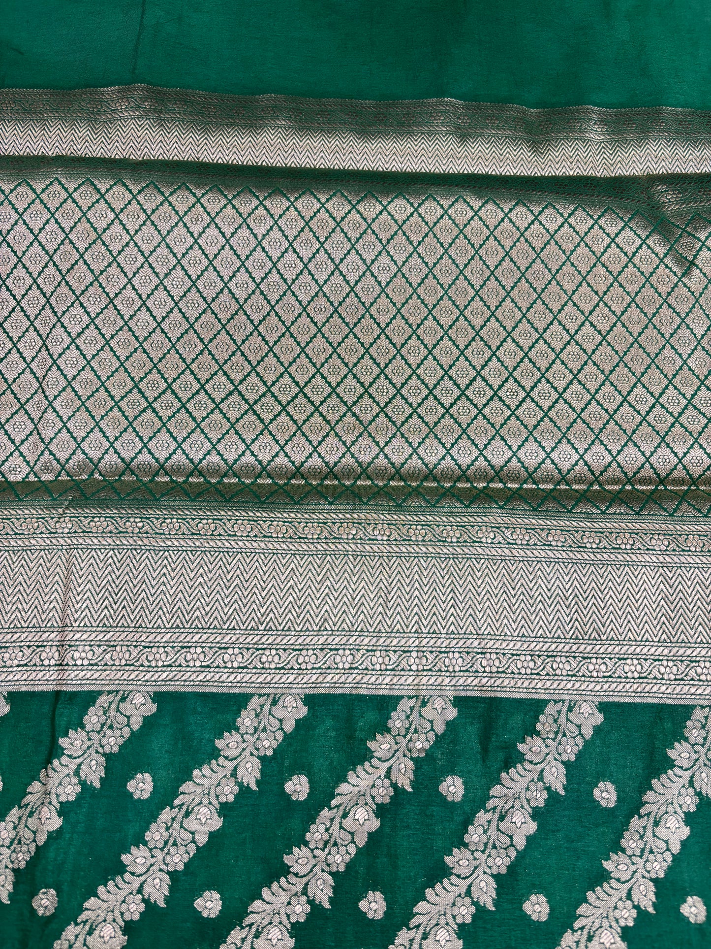 Raw mango silk saree green