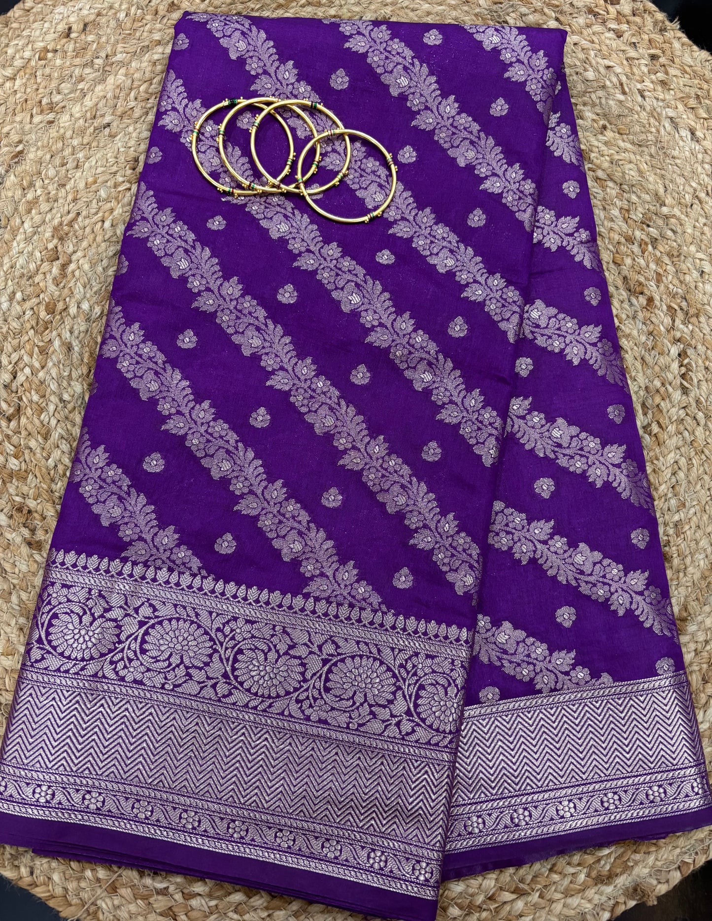 Raw mango silk saree purple