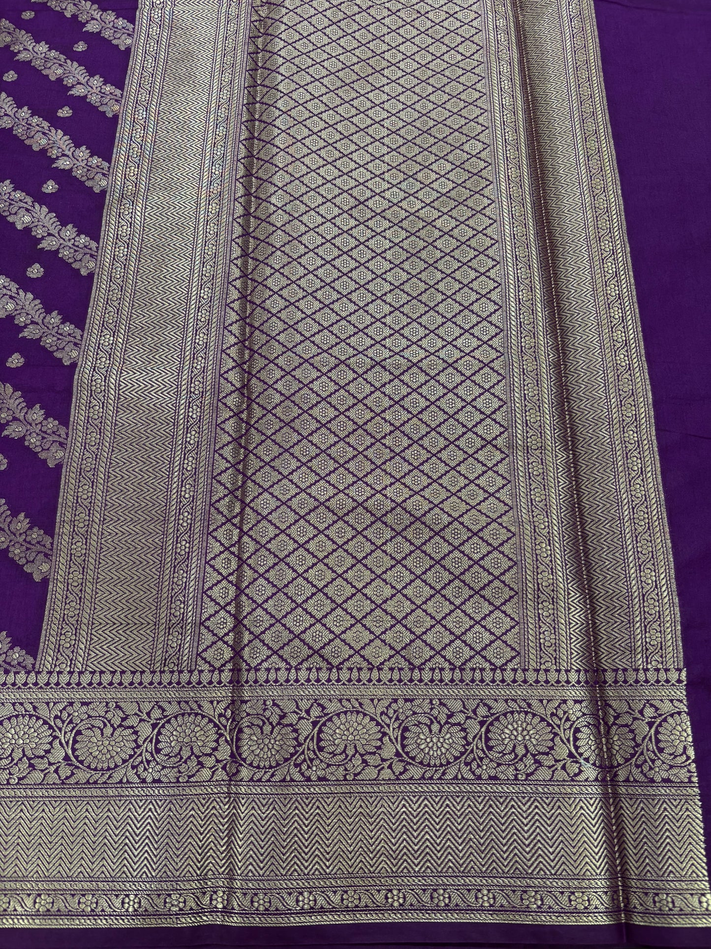 Raw mango silk saree purple