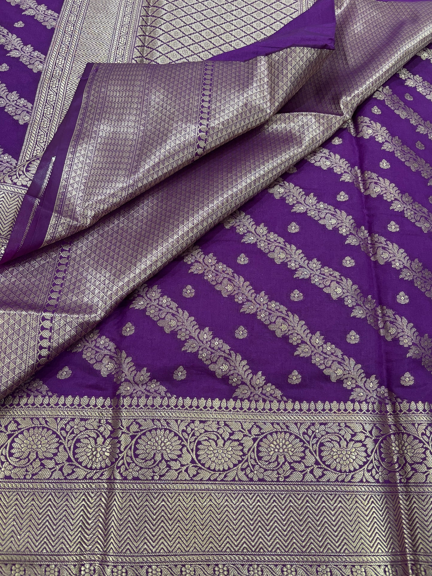 Raw mango silk saree purple