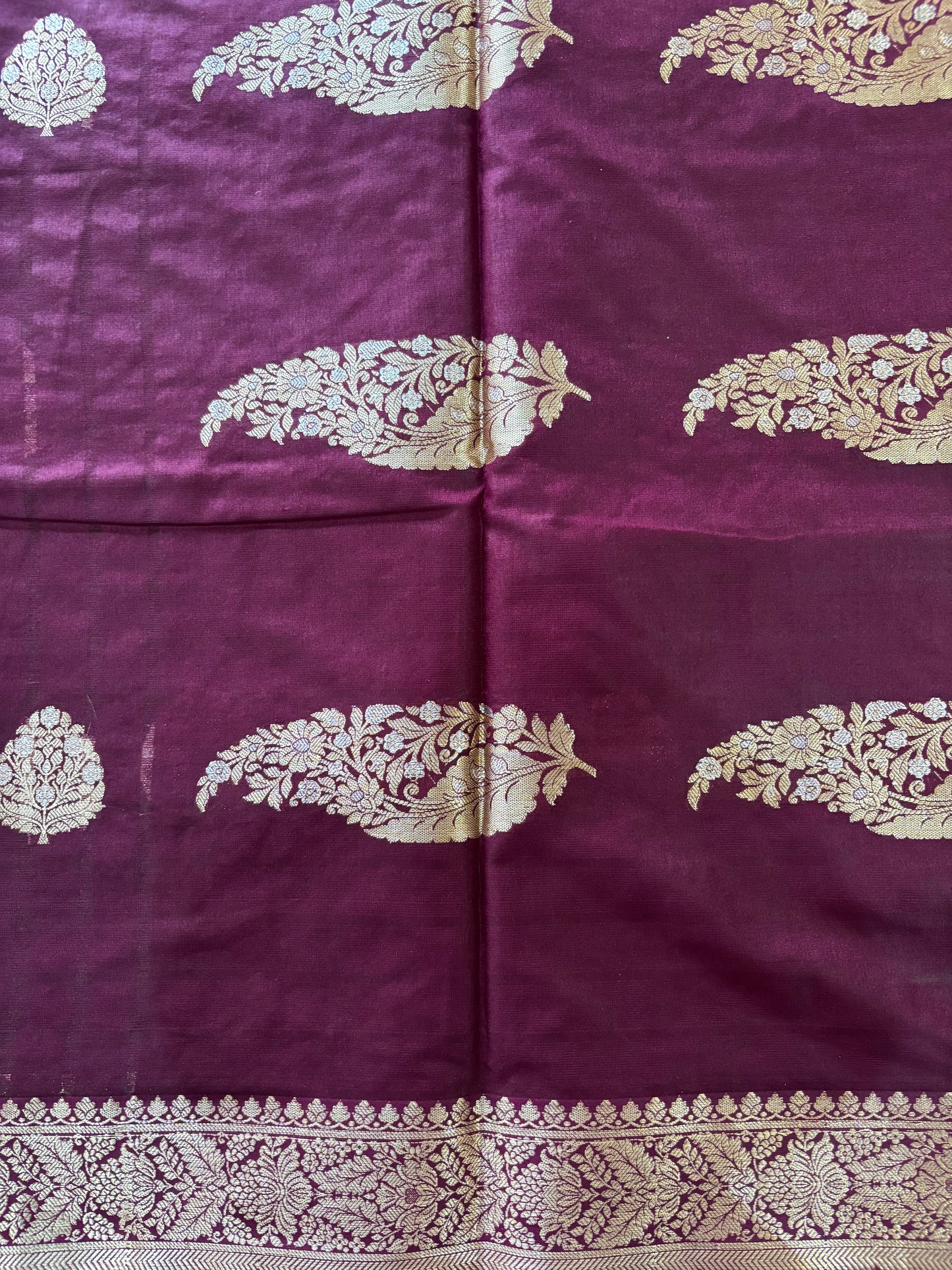 Purple Chinnon checks saree