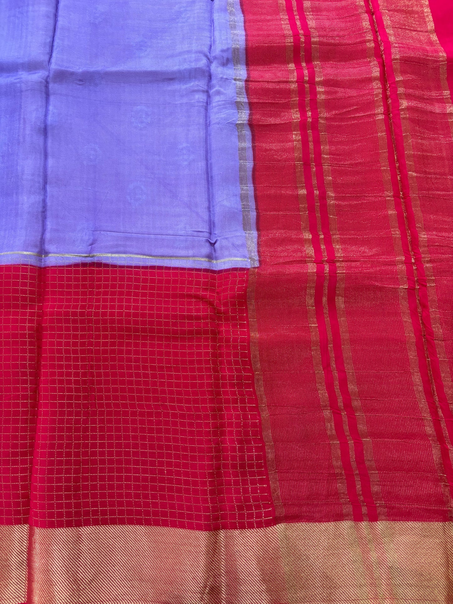 Pink with lavender Viscose crepe sarees
