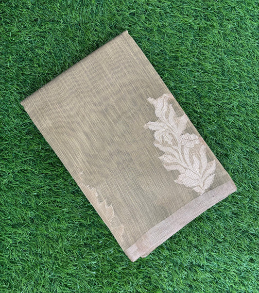 beige paper silk  saree