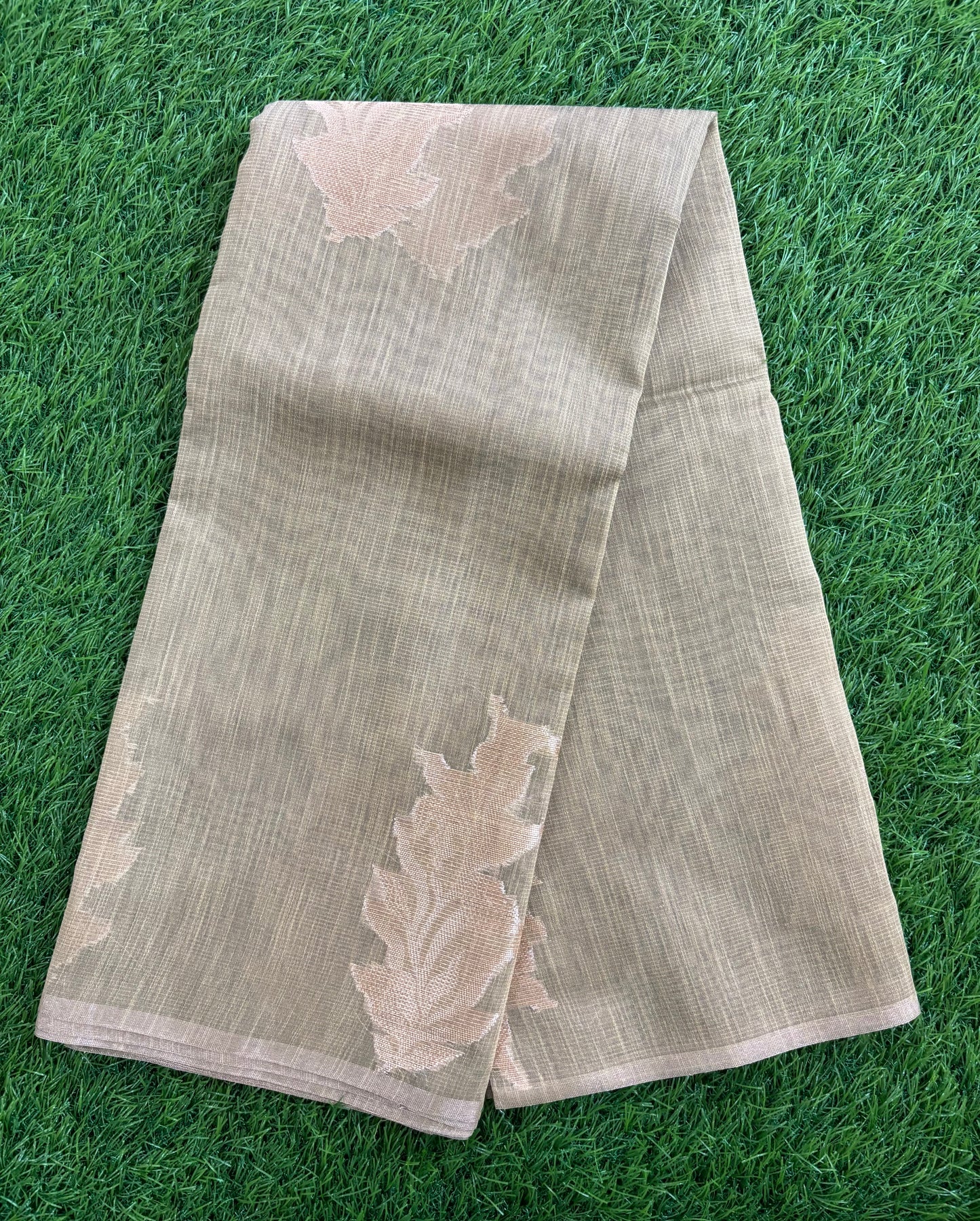 beige paper silk  saree