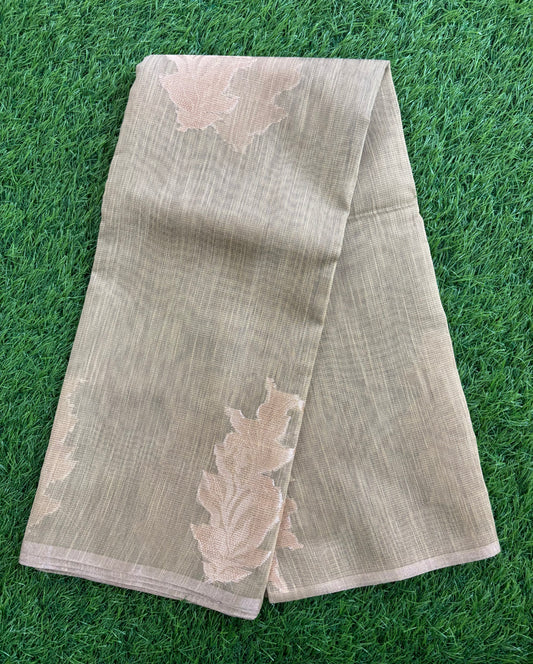 beige paper silk  saree