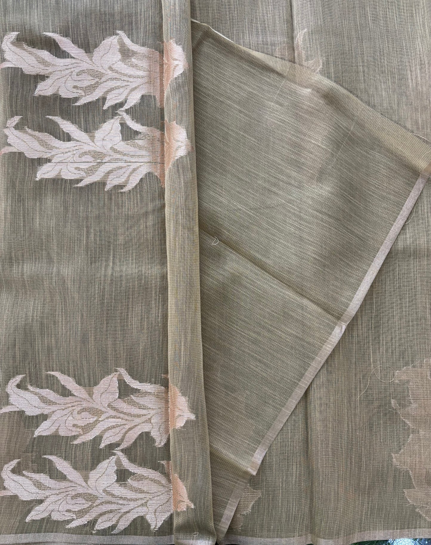 beige paper silk  saree