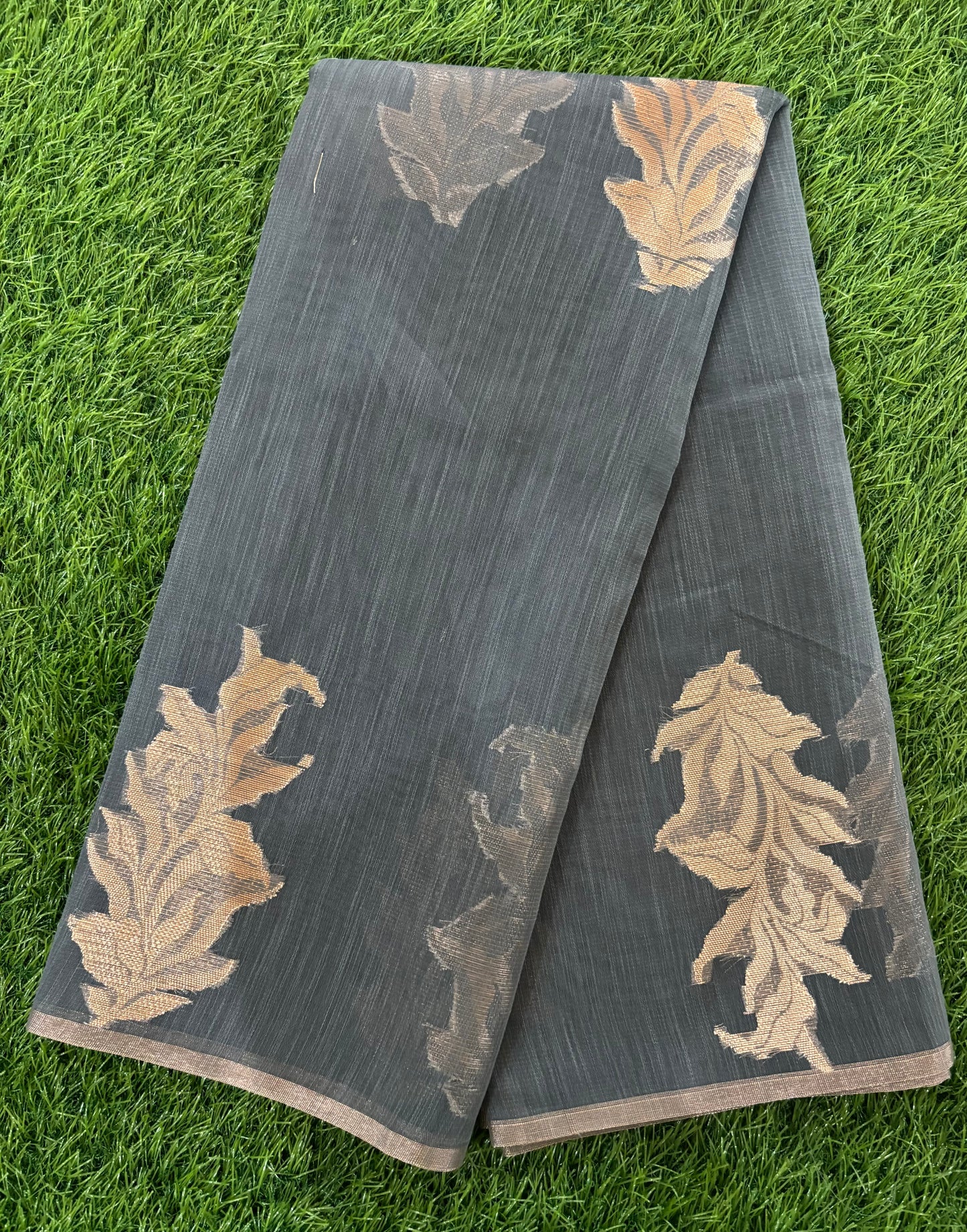 Grey Paper silk  saree