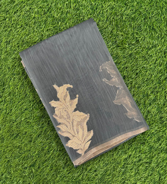 Grey Paper silk  saree