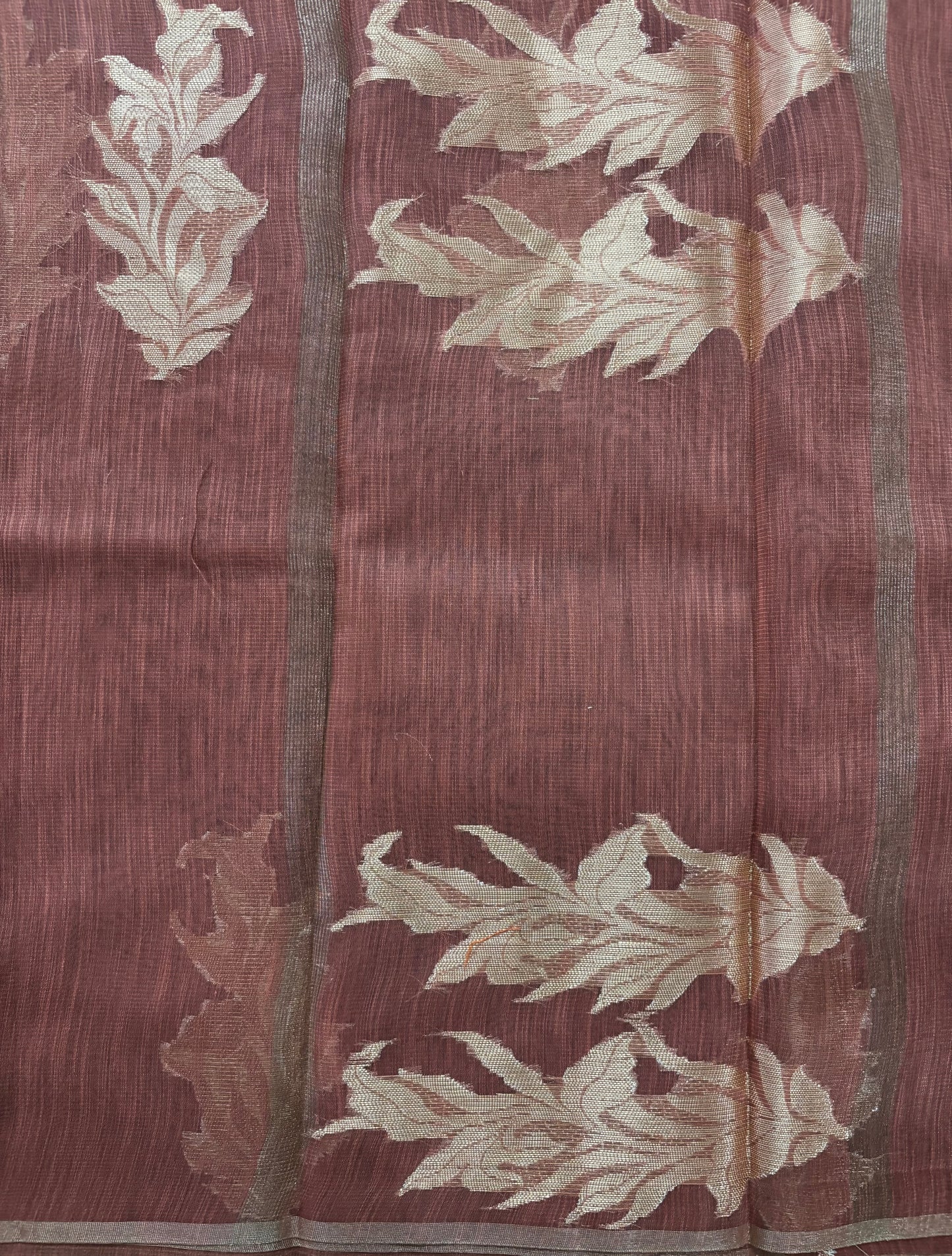 Paper silk saree Rust coior