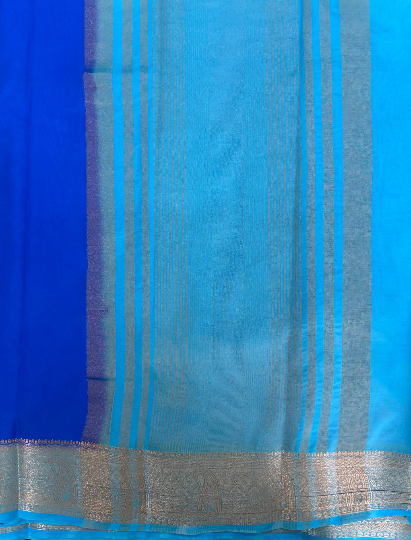 Royal blue Semi Mysore crepe