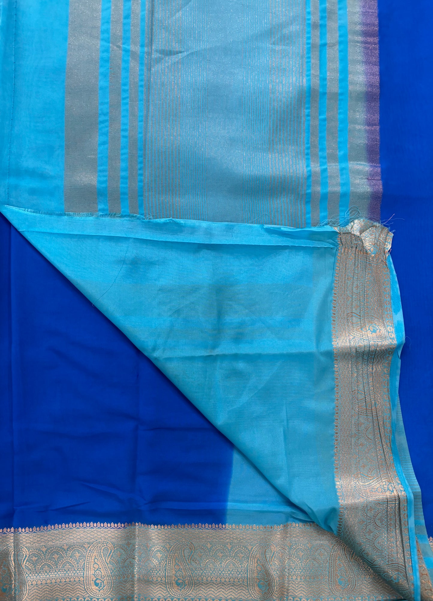Royal blue Semi Mysore crepe