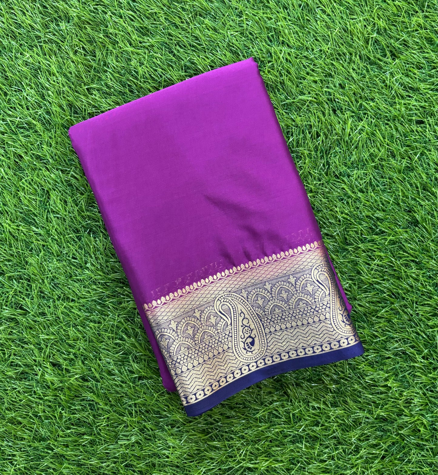 Purple Semi Mysore crepe
