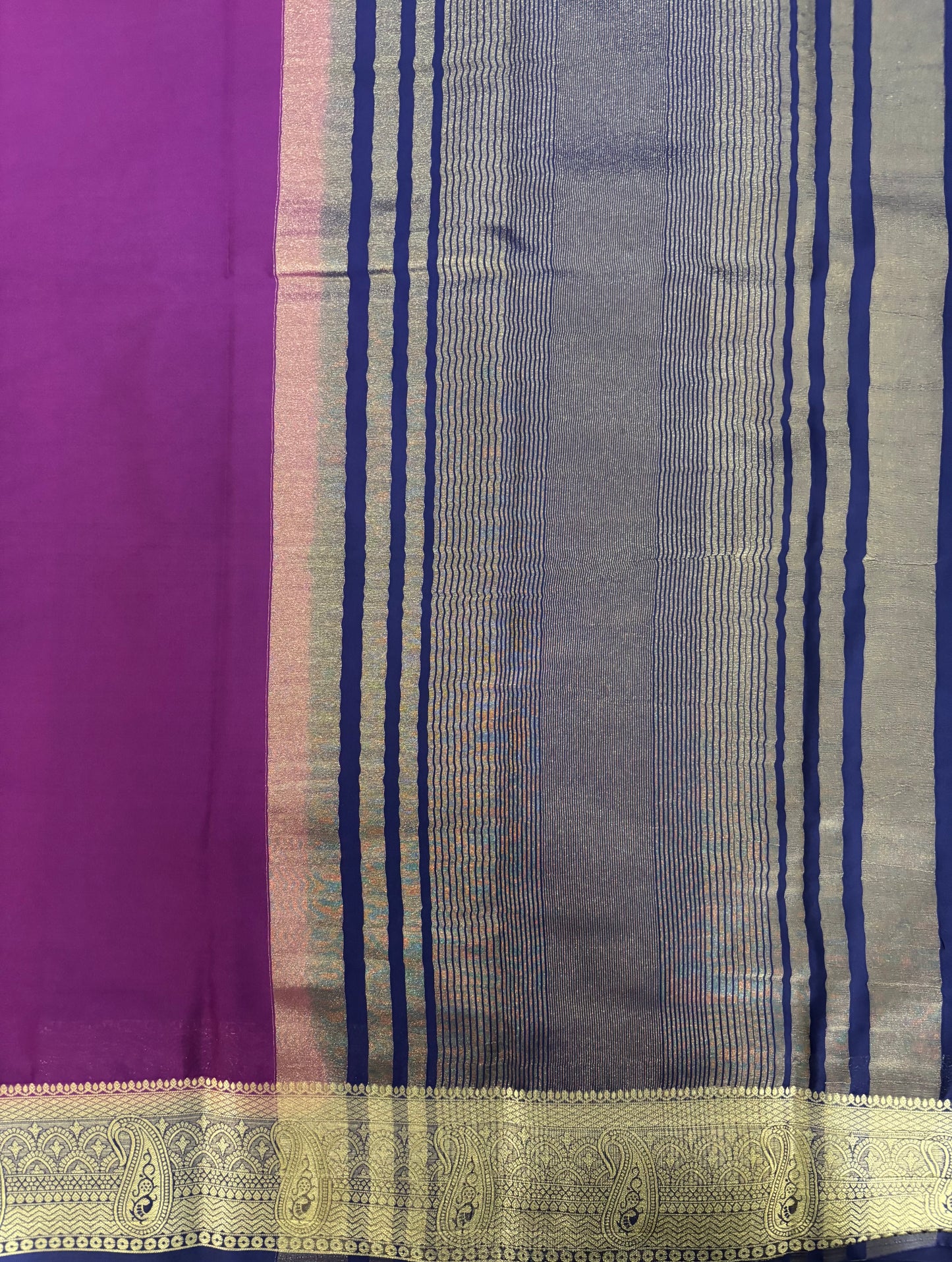 Purple Semi Mysore crepe