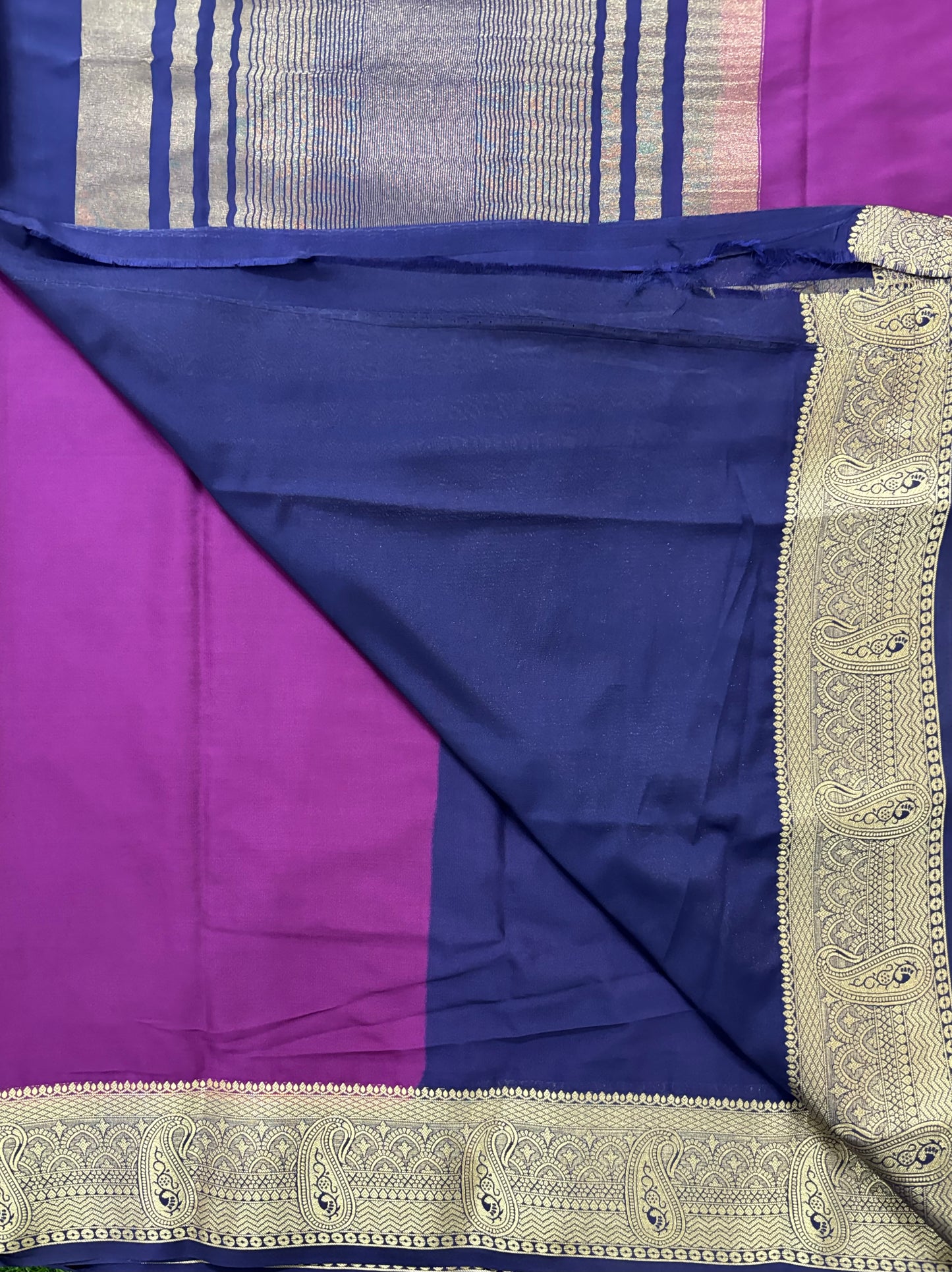 Purple Semi Mysore crepe