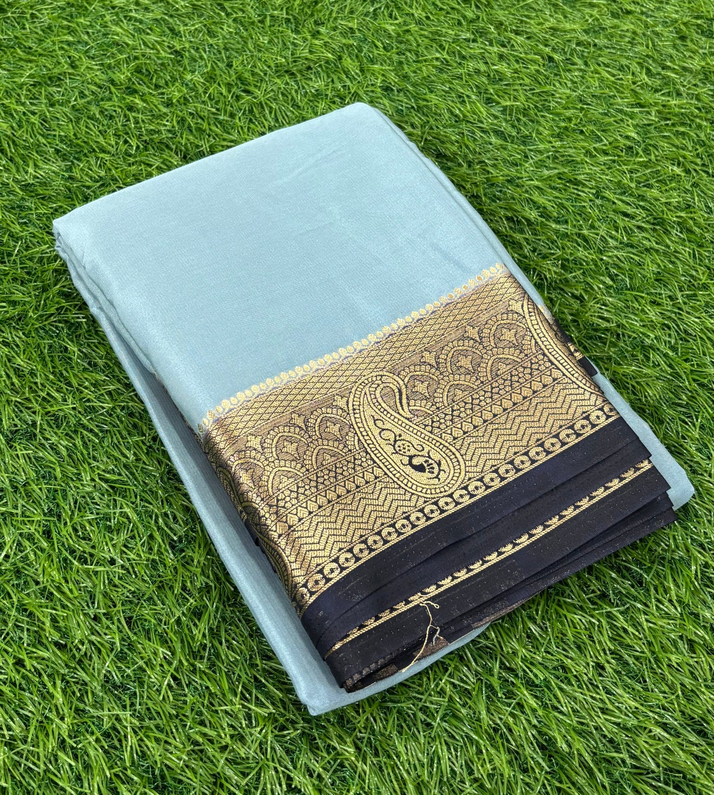 Grey Semi Mysore crepe