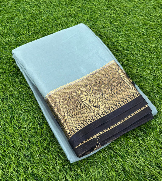 Grey Semi Mysore crepe