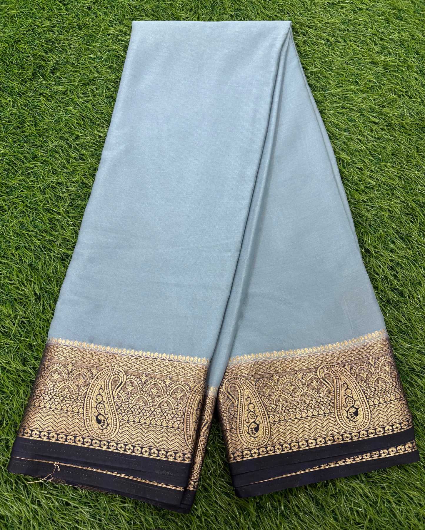 Grey Semi Mysore crepe
