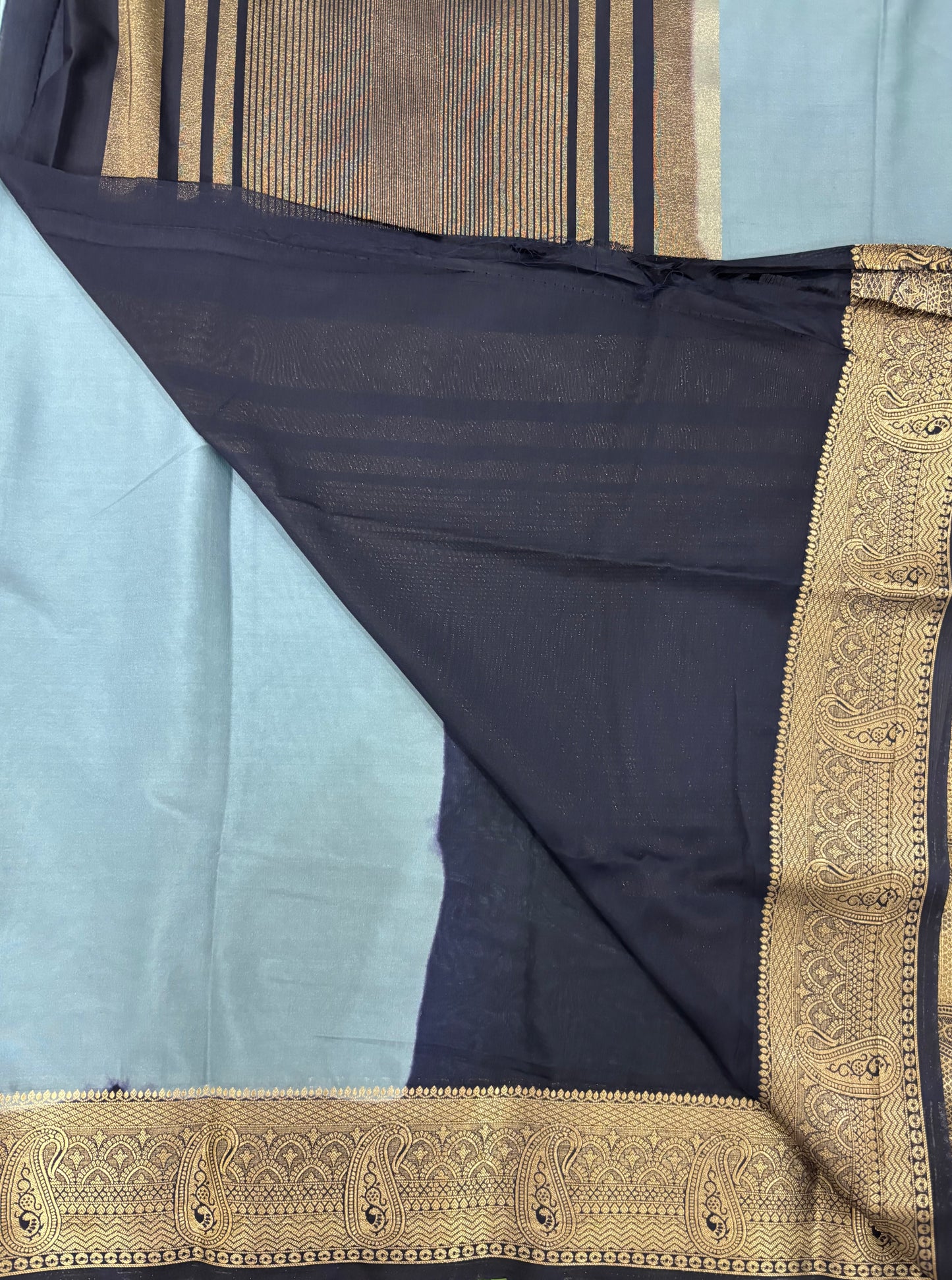 Grey Semi Mysore crepe