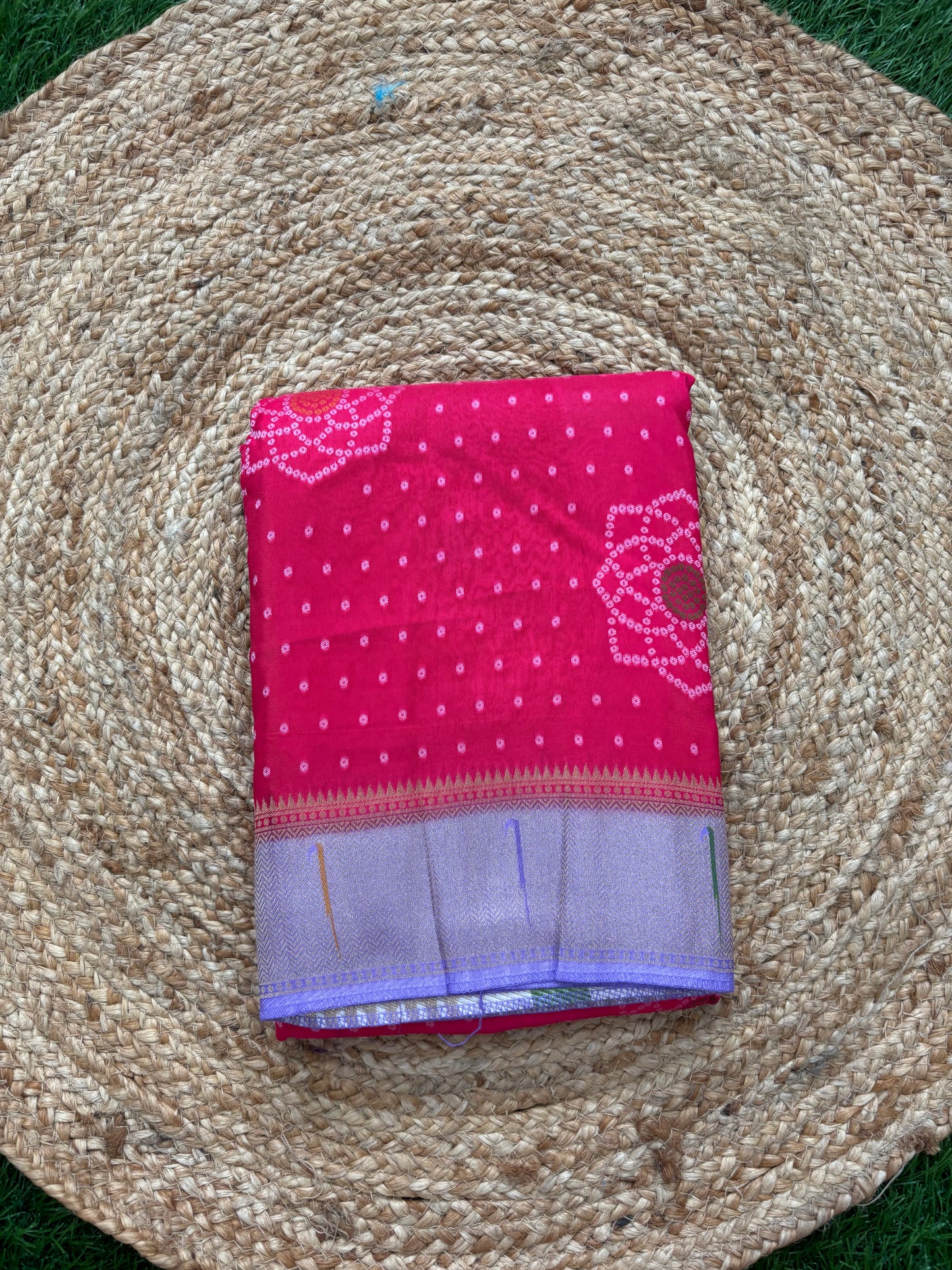 Pink Viscose crepe silk saree