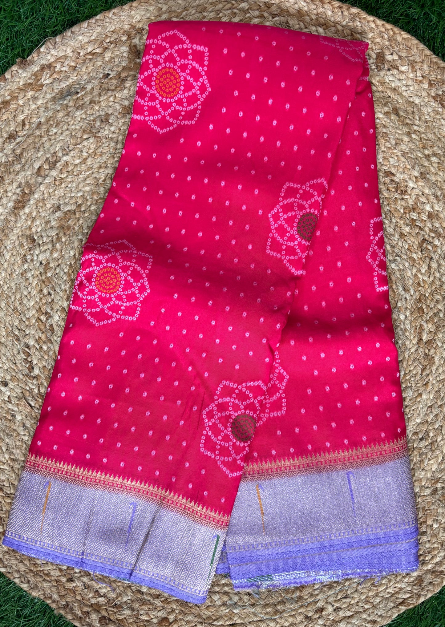 Pink Viscose crepe silk saree