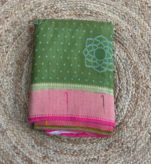 Mehendi green Viscose crepe silk saree