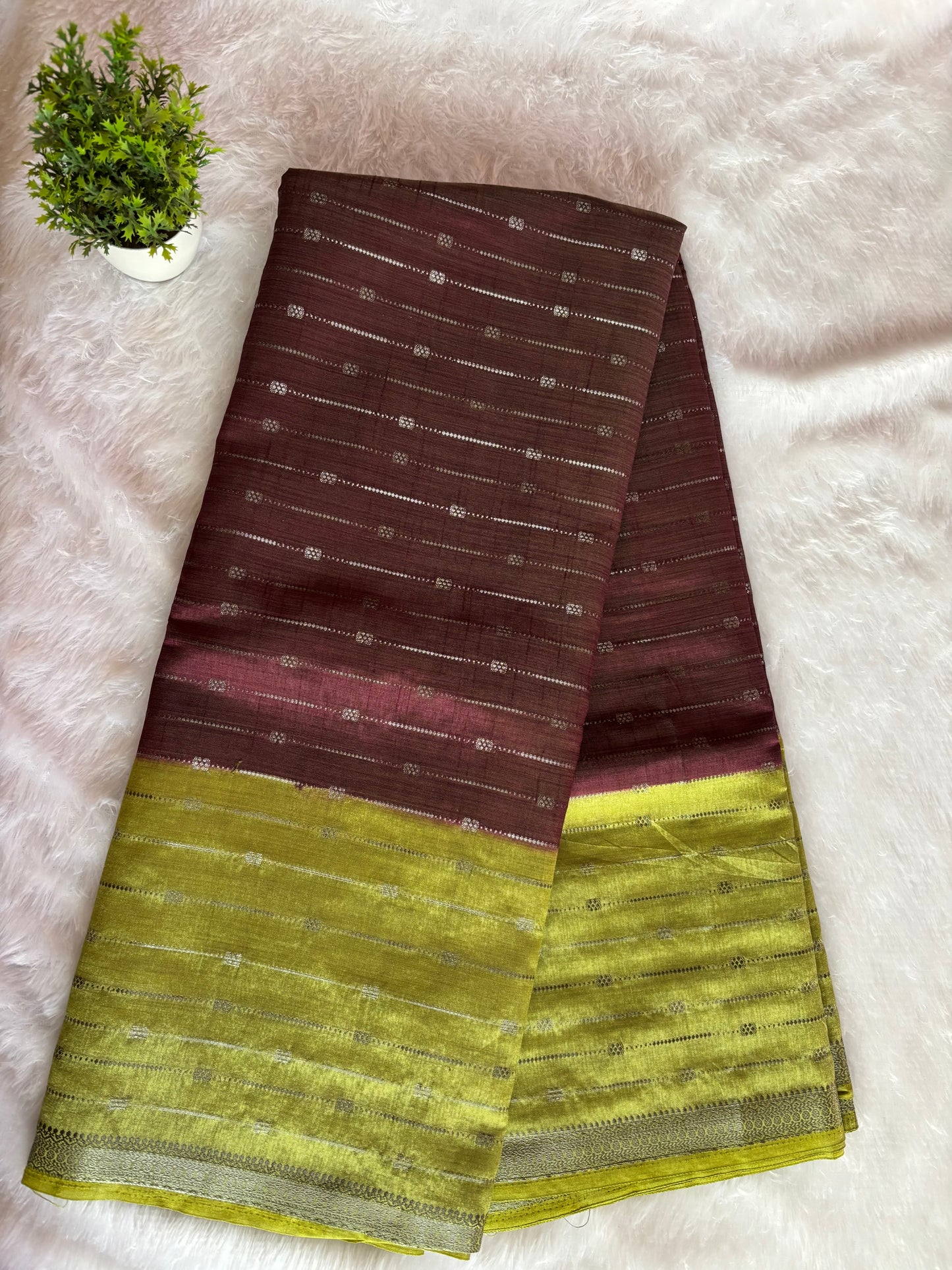 Brown Semi tussar silk sarees