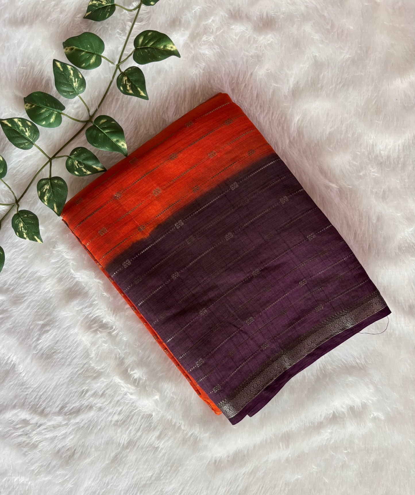 Orange Semi tussar silk sarees