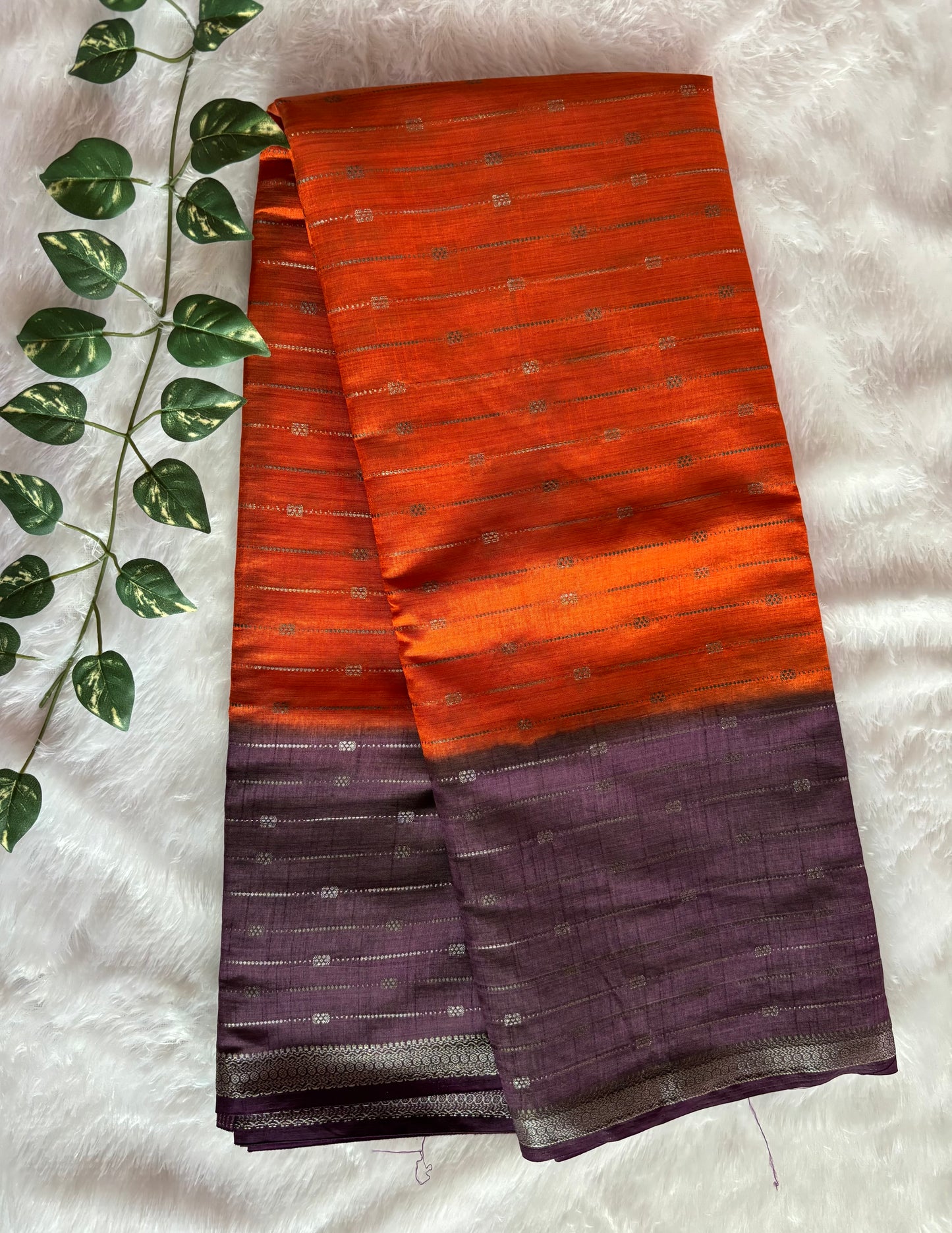 Orange Semi tussar silk sarees