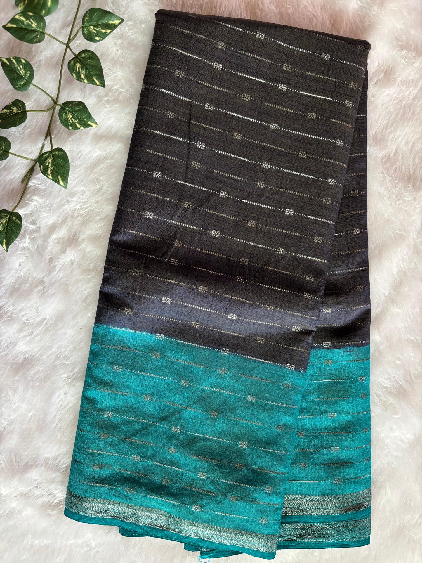 Navy blue Semi tussar silk sarees