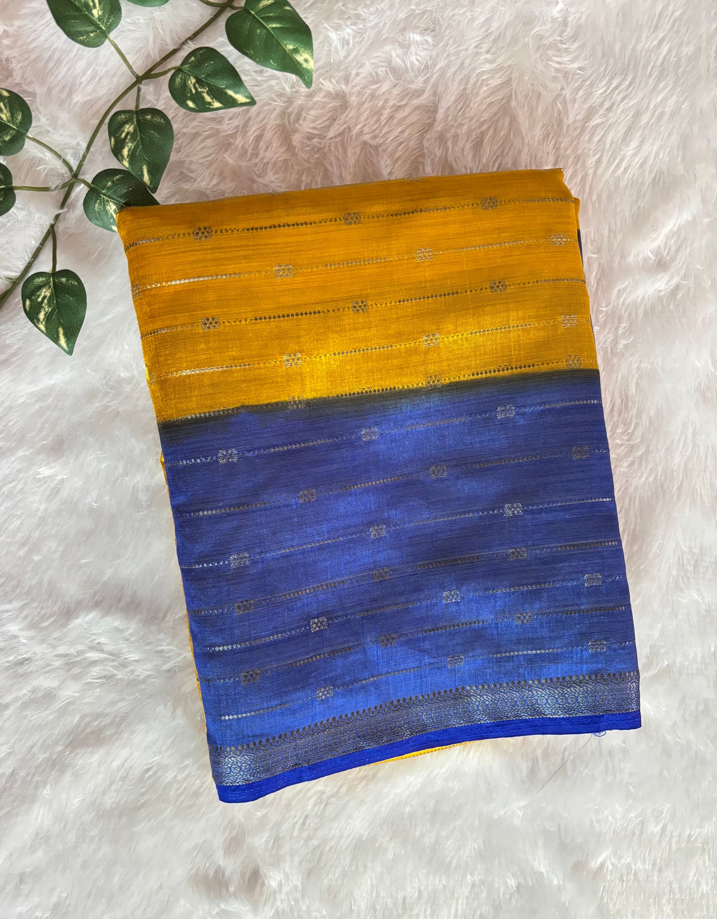 Yellow Semi tussar silk saree