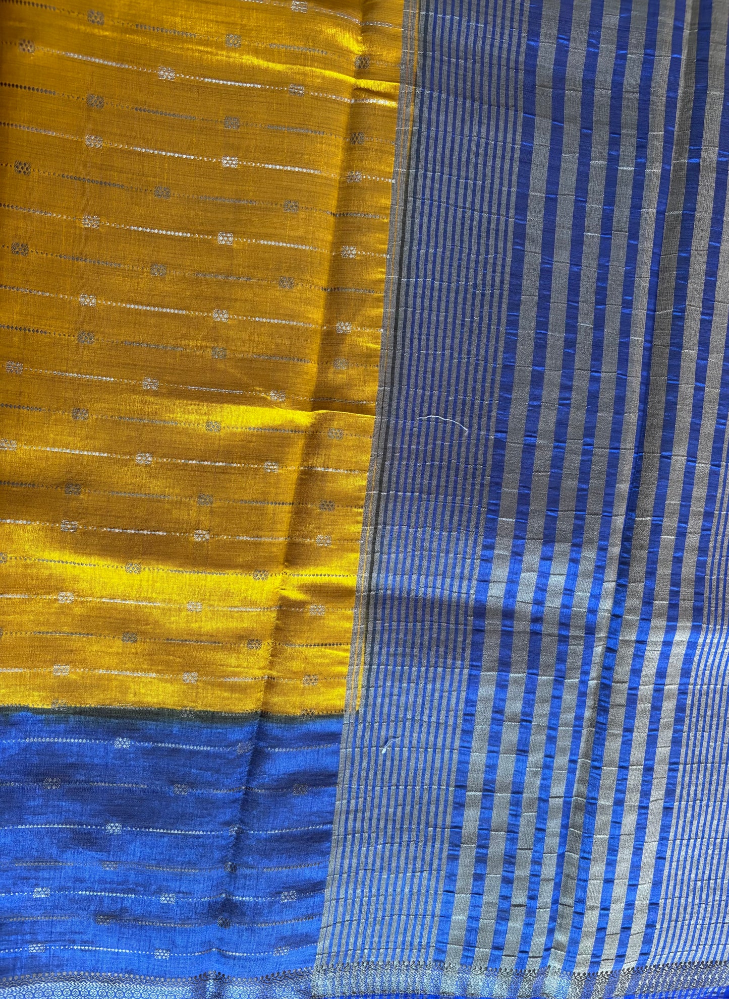 Yellow Semi tussar silk saree