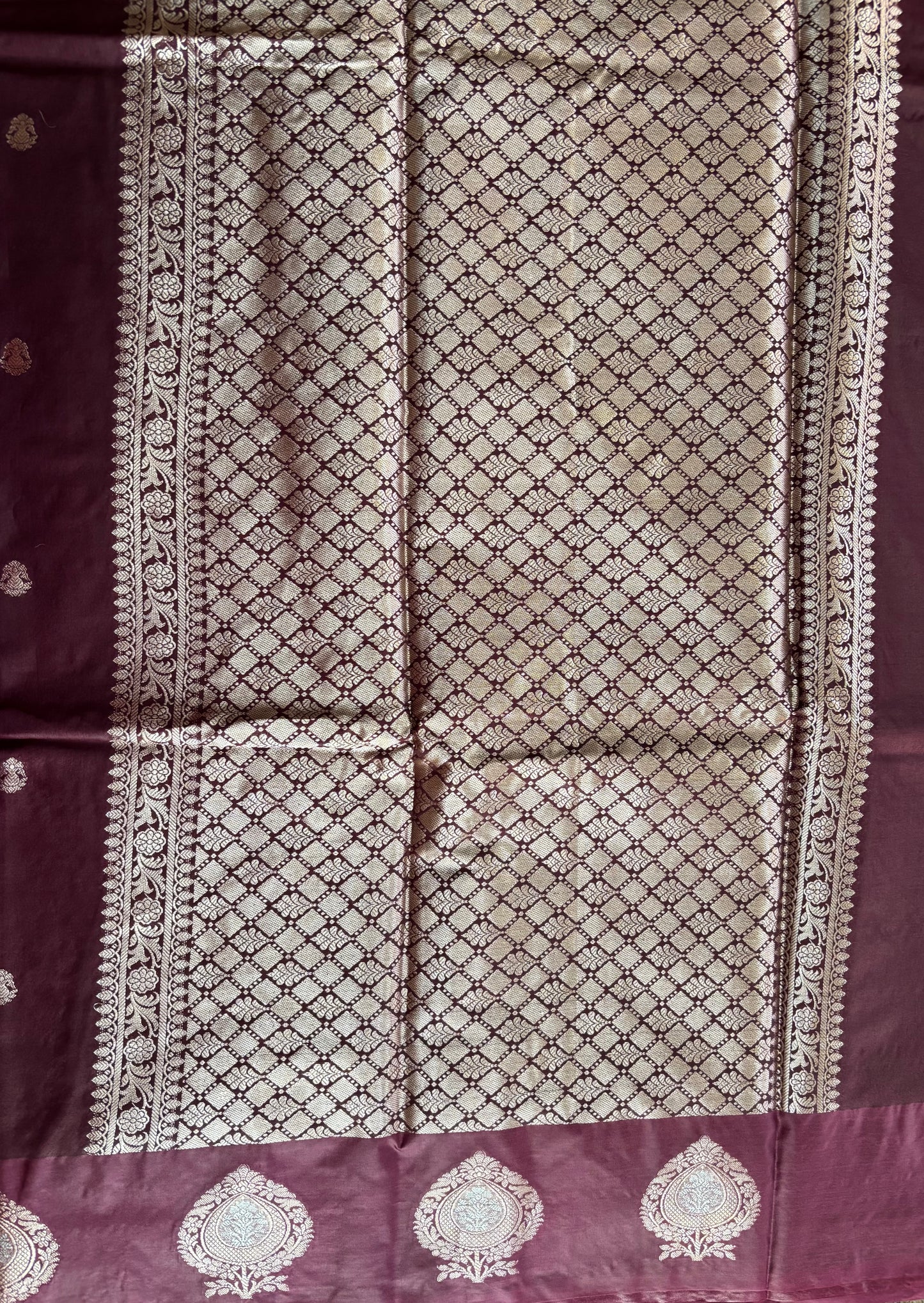 Maroon Semi raw mango silk sarees