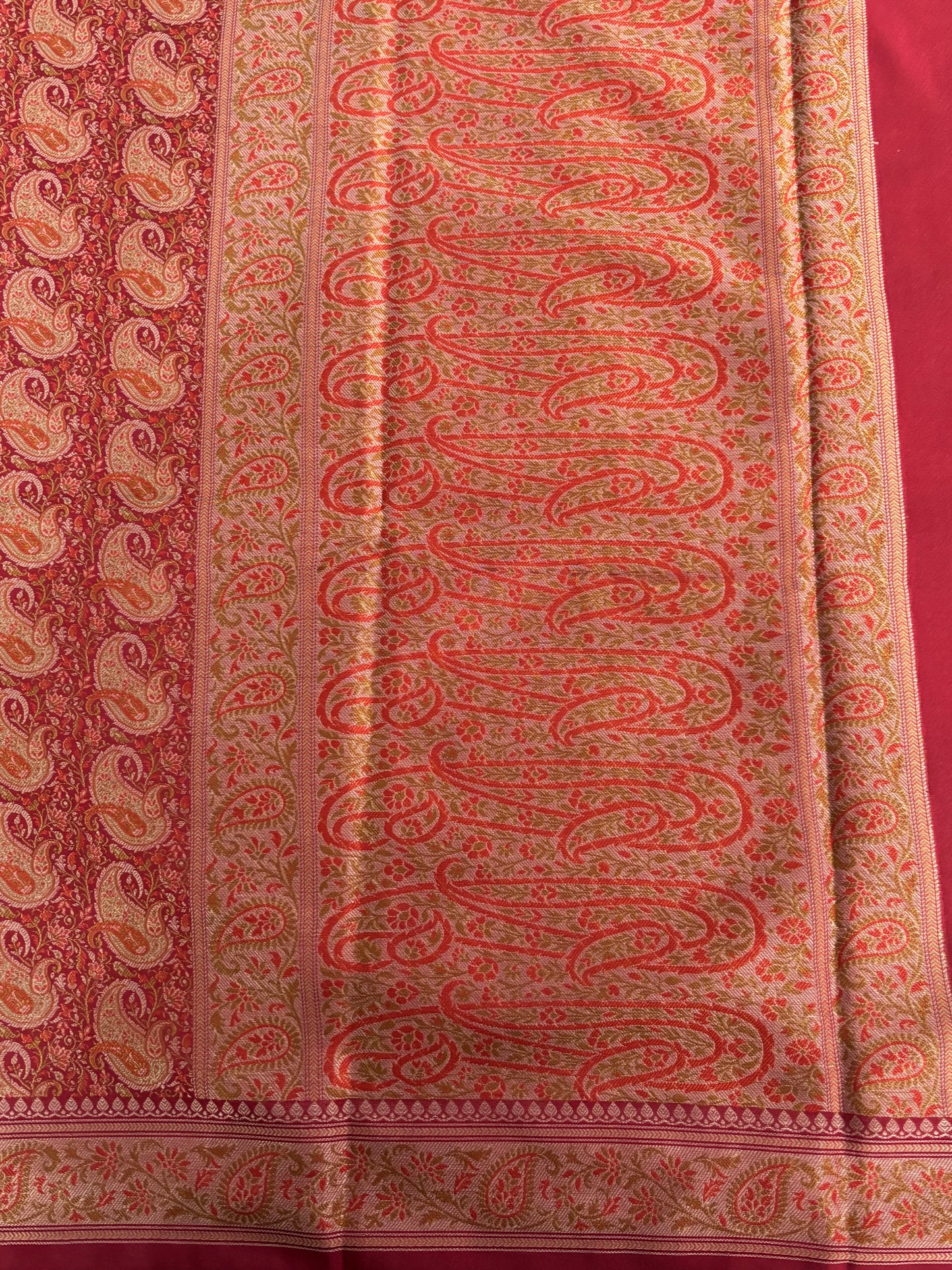 Maroon Pashmina silk saree