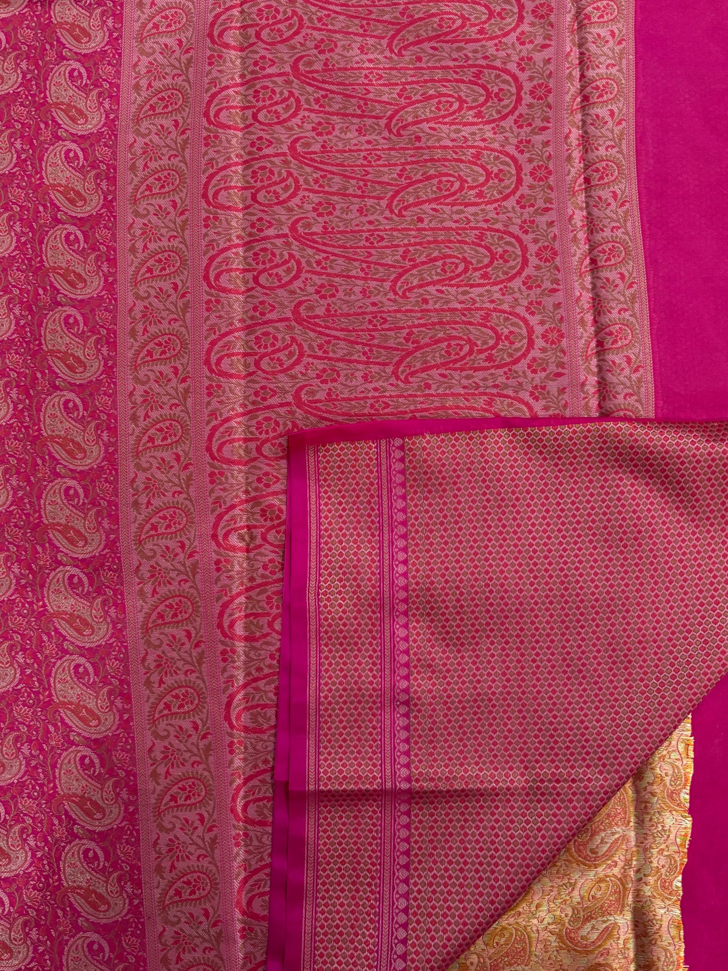 Pink Pashmina silk saree