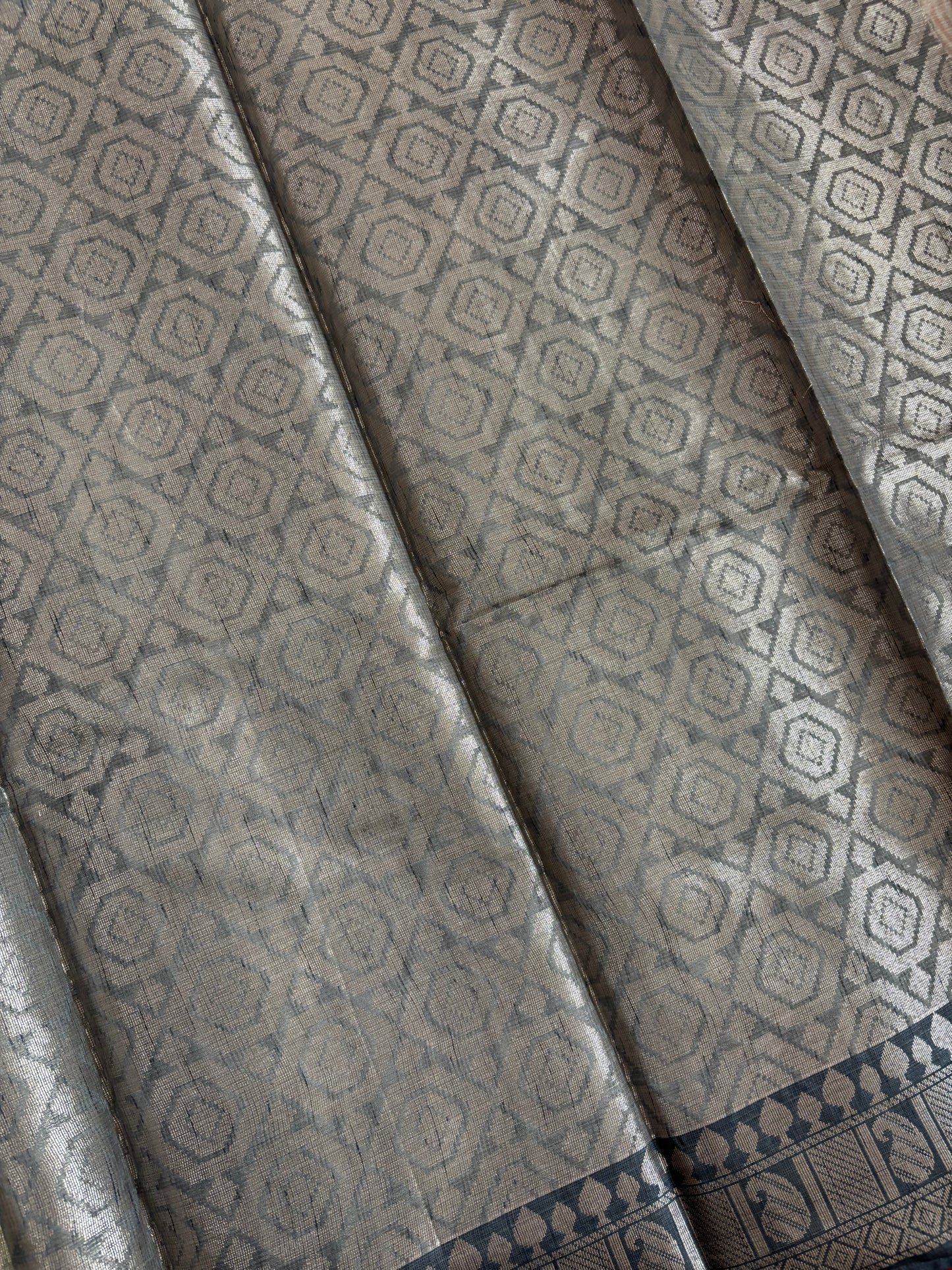 Light pista green striped Patola tissue silk saree