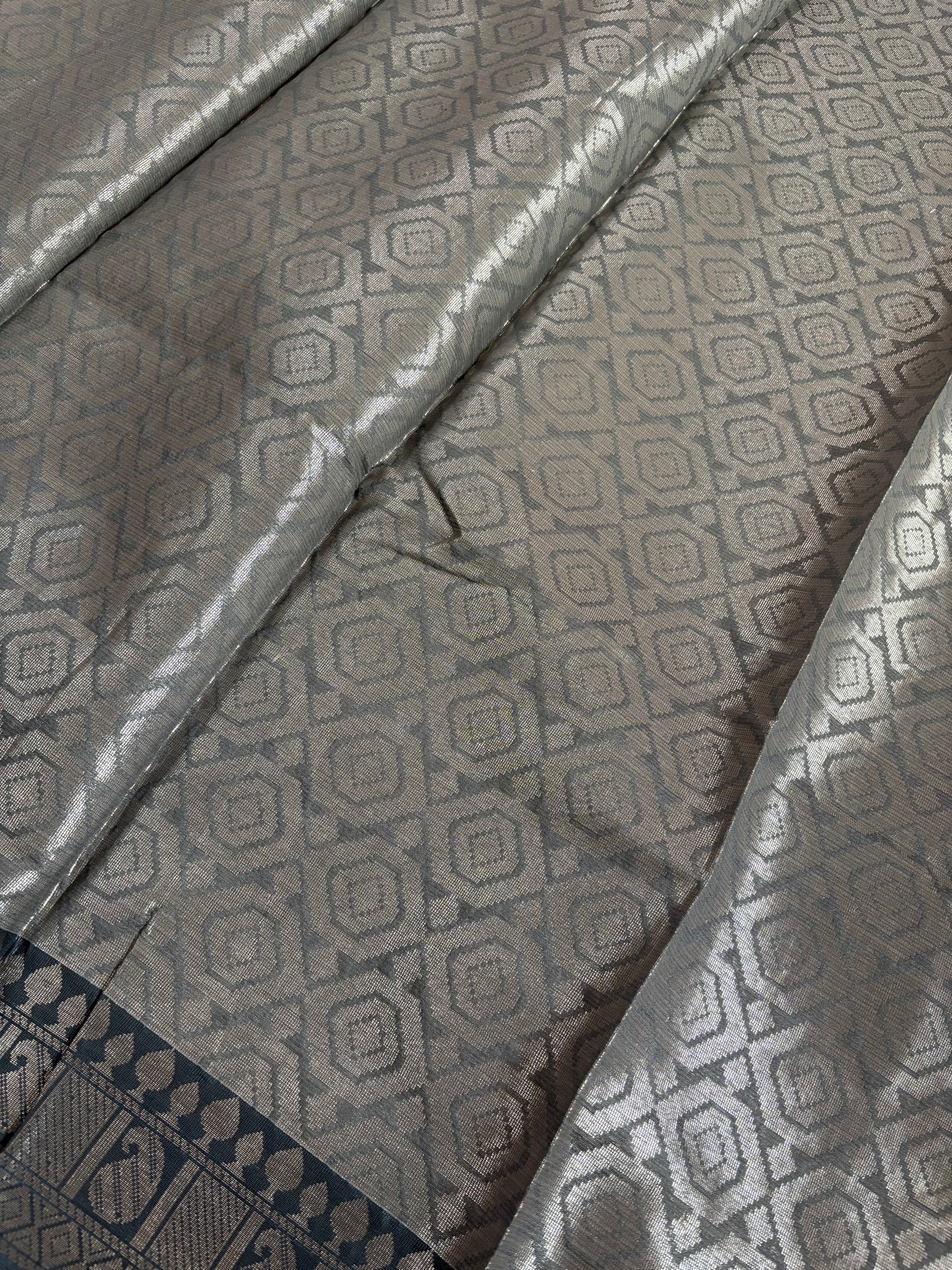 Lavender striped Patola tissue silk saree