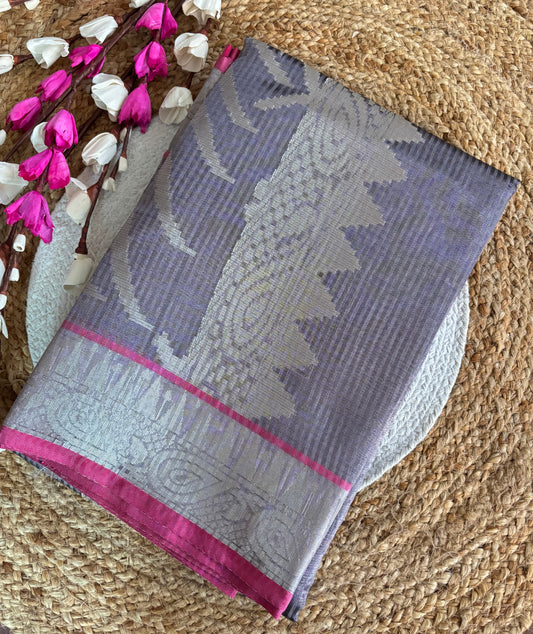 Lilac tissue silk saree