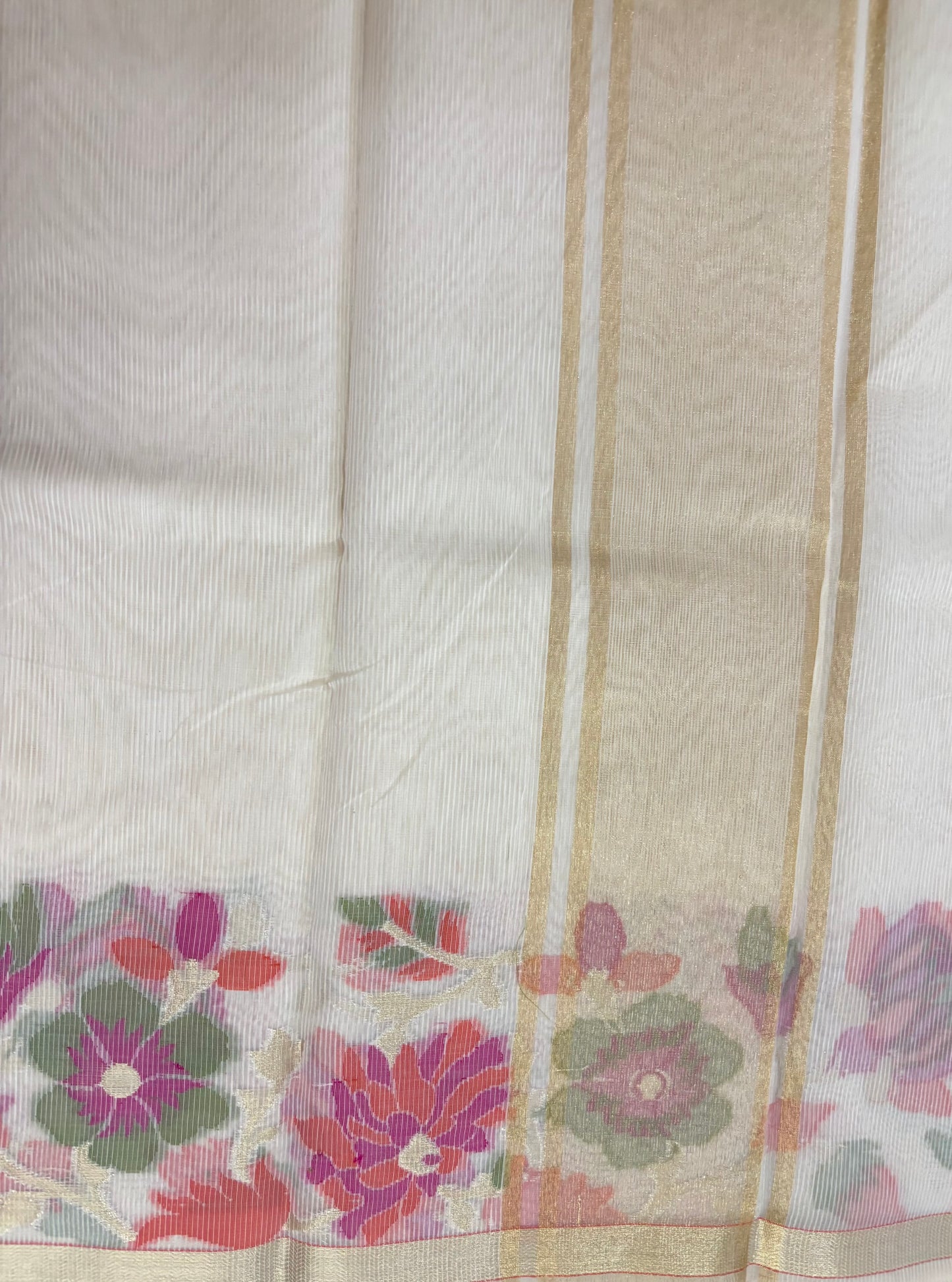 Off white Chanderi silk saree