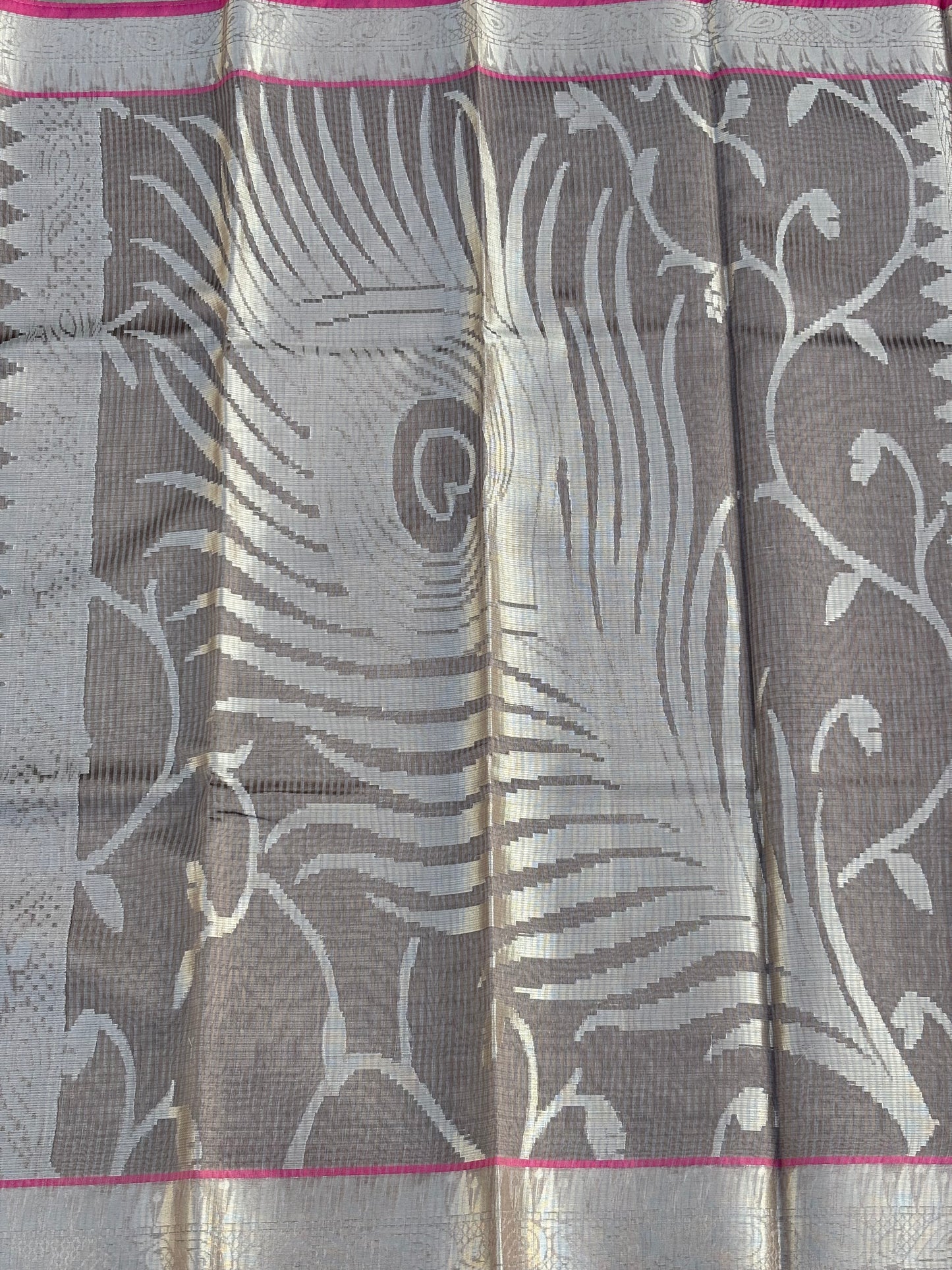 Champagne tissue silk saree